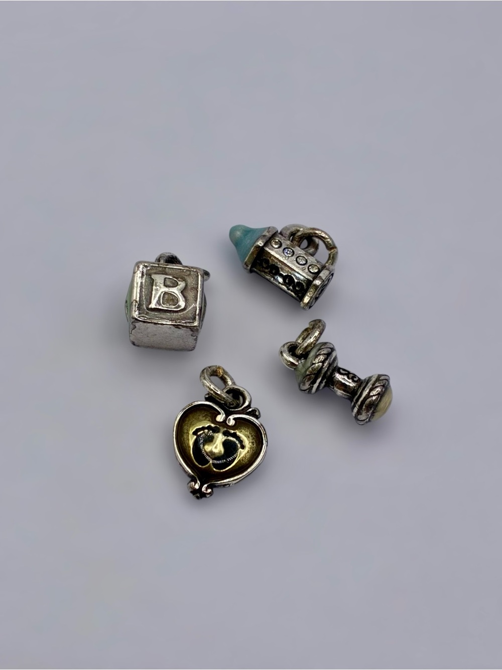 Brighton Baby Theme Mini Charm Lot of 4–Rattle Block Bottle Feet